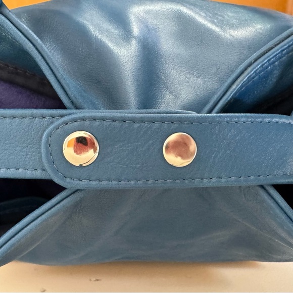 TANA & HIDE custom made handmade genuine leather handbag Blue Leather Tote Bag - Picture 5 of 7